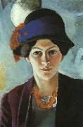 August Macke Portrait of the Artist's Wife Elisabeth with a Hat Sweden oil painting reproduction